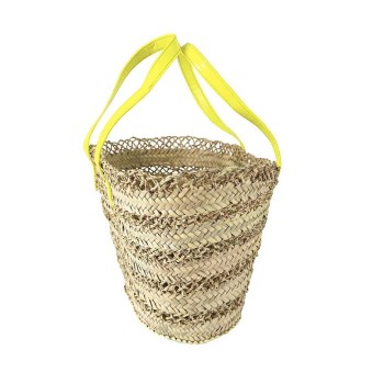 lace style beach basket yellow