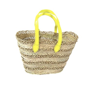 lace style beach basket yellow