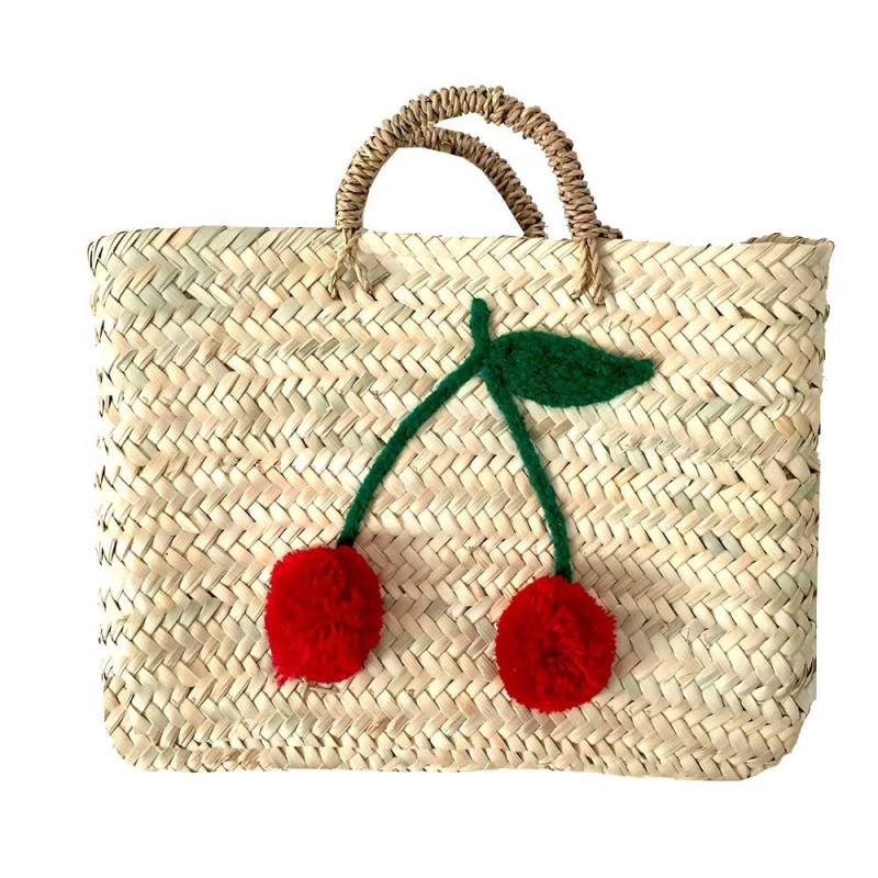 petit panier cerises enfant paille