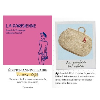 Panier peint pour Ines de la Fressange Paris avec léon rouge