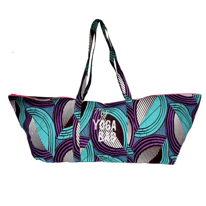 Purple cotton wax yoga mat bag