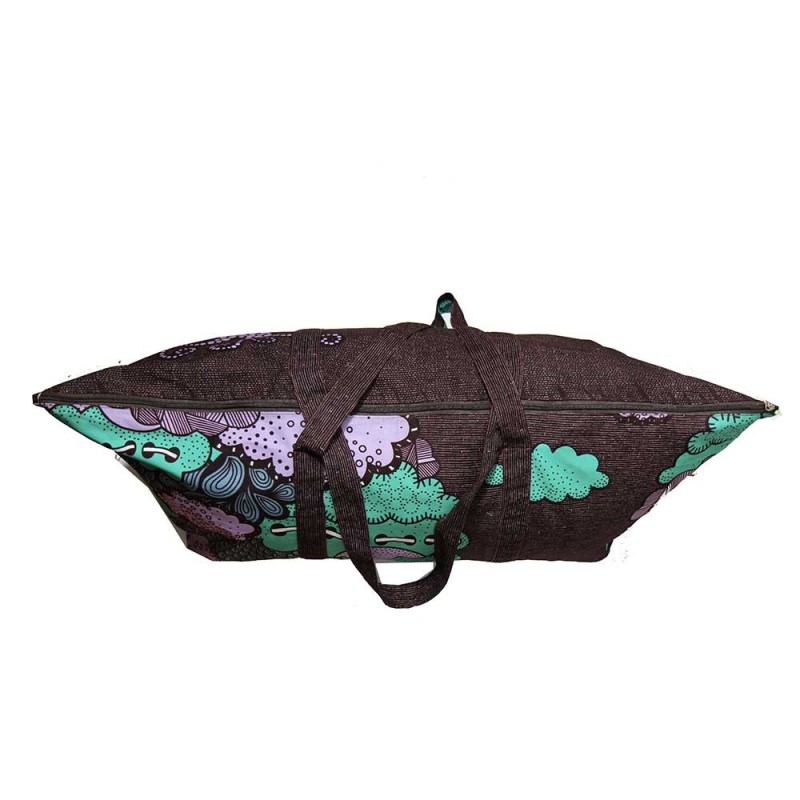 Brown printed wax cotton yoga mat bag Maud Fourier