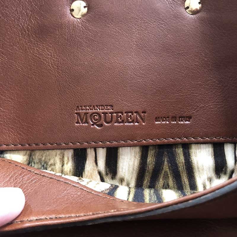 pochette vintage cuir alexander mc queen
