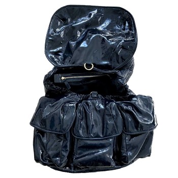 Givenchy vintage navy patent leather bag with multiple pockets