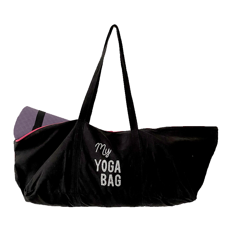 Black glitter yoga mat bag