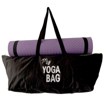 Sac de yoga noir brillant pour tapis