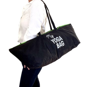 Black shiny yoga bag for mat