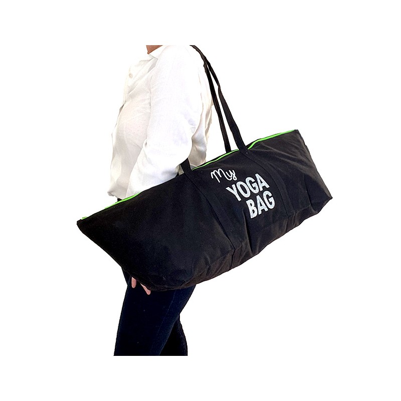 Black shiny yoga bag for mat