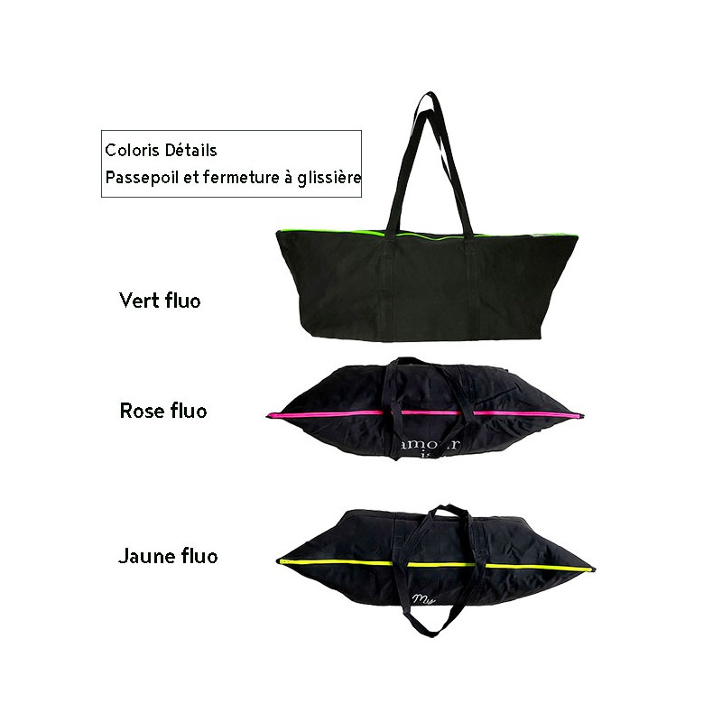 Sac allongé noir glitter pour tapis de yoga