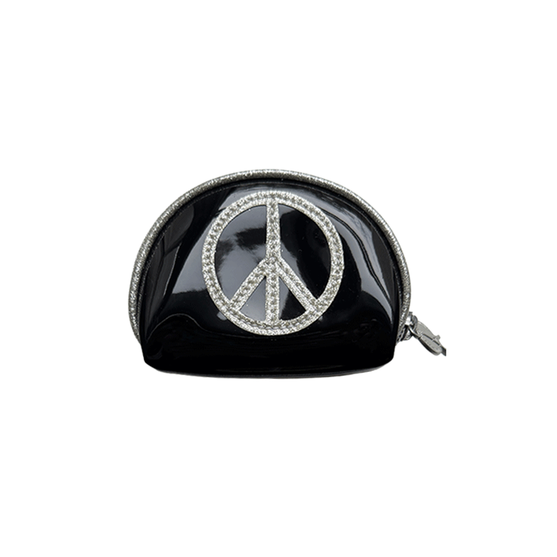 Anne Charlotte Goutal Peace and love blanc and silver wallet