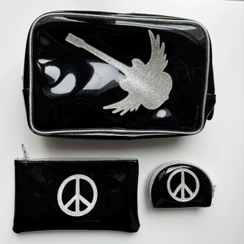 Anne Charlotte Goutal Peace and love blanc and silver wallet