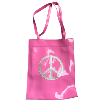 Anne-Charlotte Goutal - Cabas Peace and love vinyle rose et argent