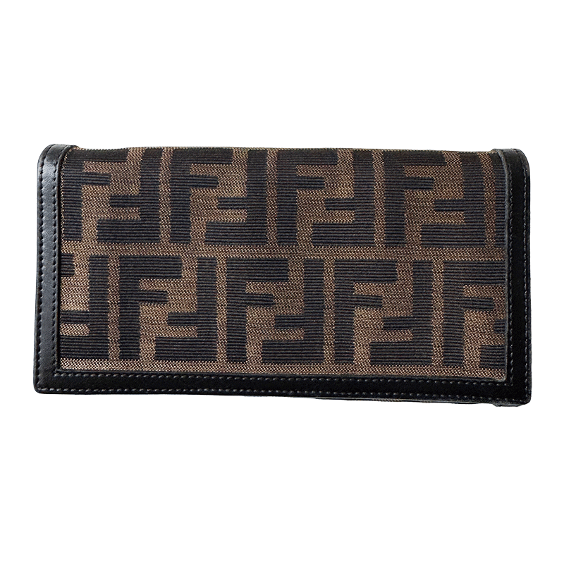 Fendi brown monogram canvas wallet second hand