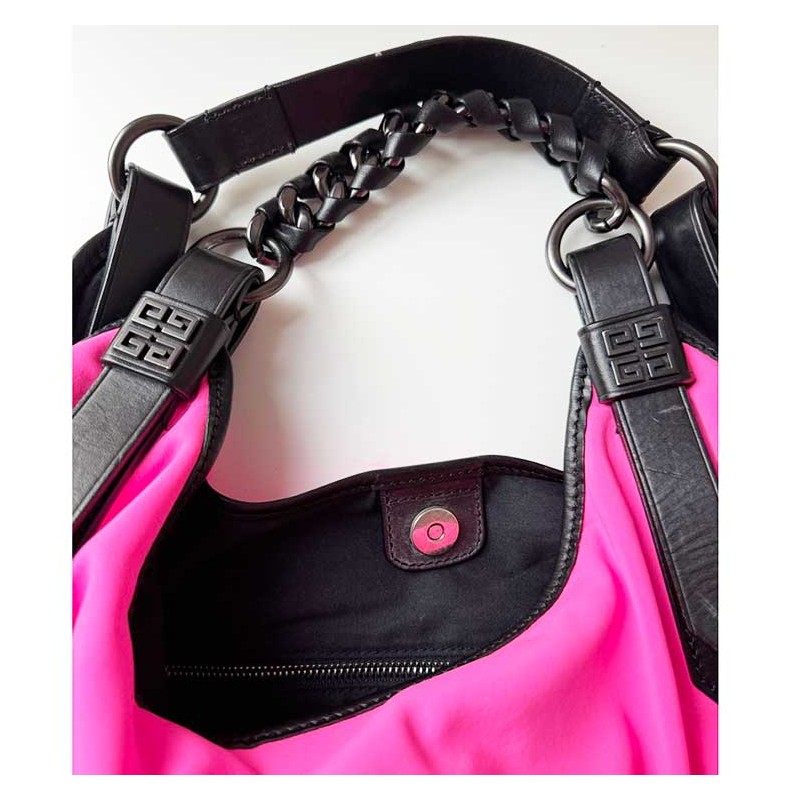 cabas givenchy microfibre rose fluo anses cuir et chaine