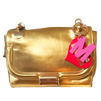 chloé vintage gold leather handbag