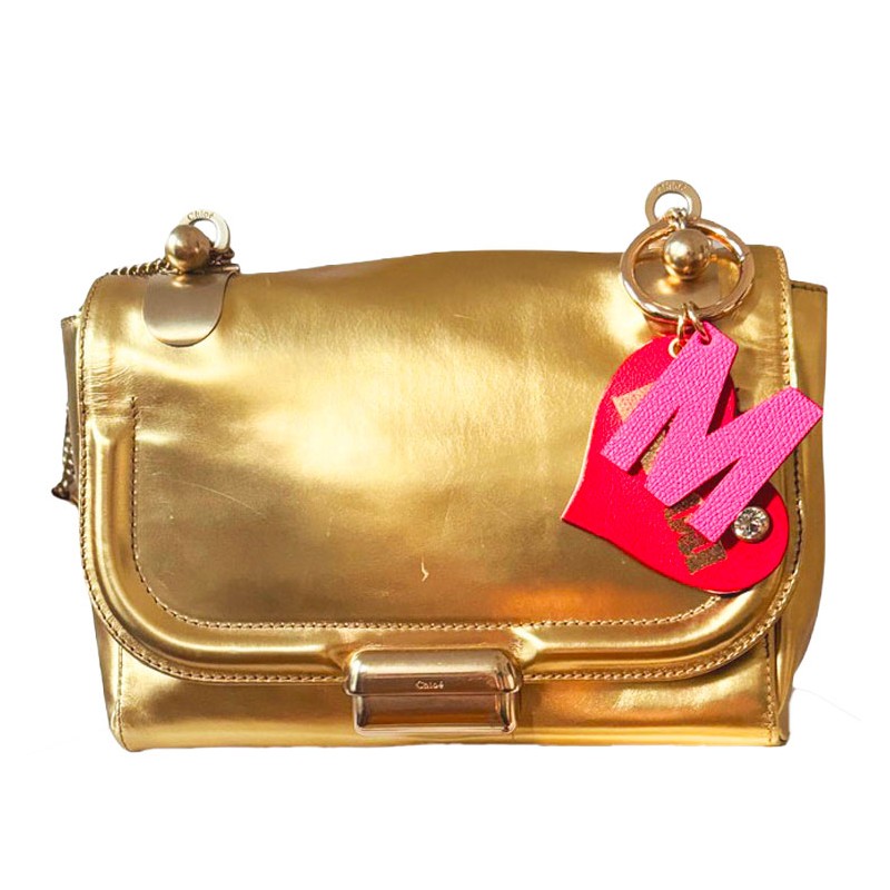 chloé vintage gold leather handbag