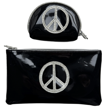Anne-Charlotte Goutal - Trousse plate Peace and love vinyl noir et argent