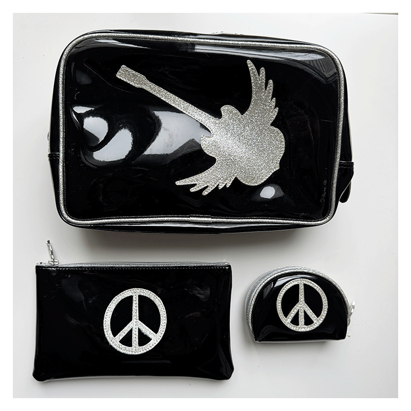 Anne-Charlotte Goutal - Trousse Peace and love vinyl noir et argent