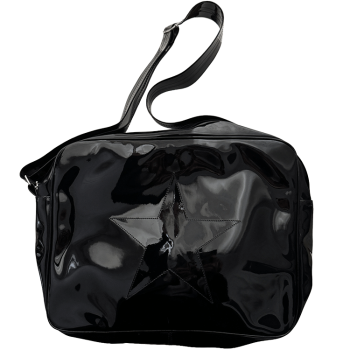 Anne-Charlotte Goutal Paris star-patterned shoulder bag in black vinyl