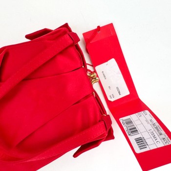 Valentino - Vintage red satin mini bag with ruffles