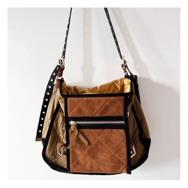 Sonia Rykiel - Besace en cuir matelassé kaki