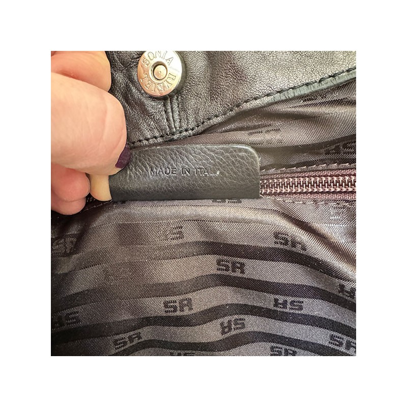 Sonia Rykiel - Sac New Margot cui métallisé gris logo