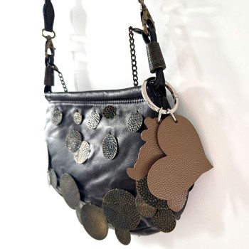 Sonia Rykiel - Vintage mini bag in brown leather with bronze sequins