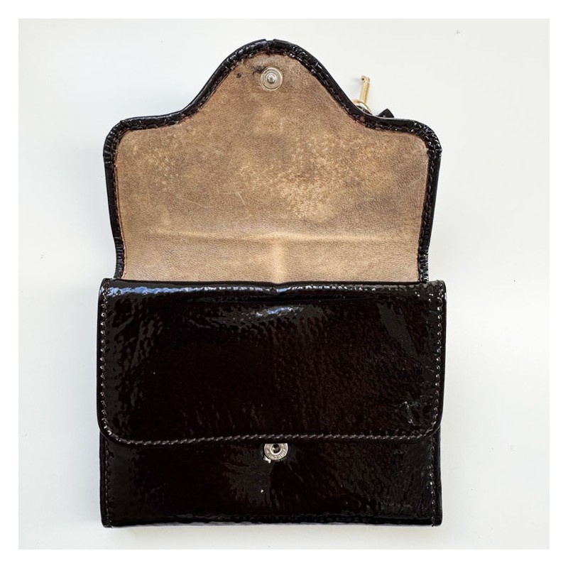 portefeuille chloe cuir verni noir vintage