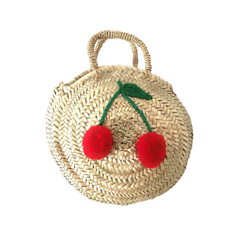 Small round kids basket styled with a summer outfit