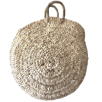 Panier rond osier tressé naturel artisanal