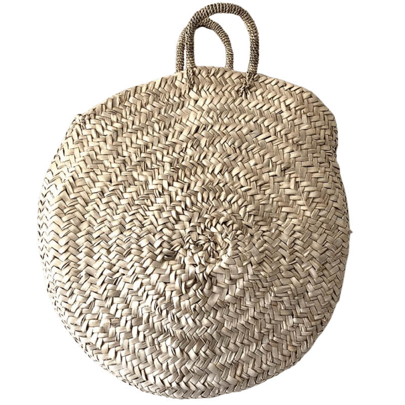 Panier rond osier tressé naturel artisanal