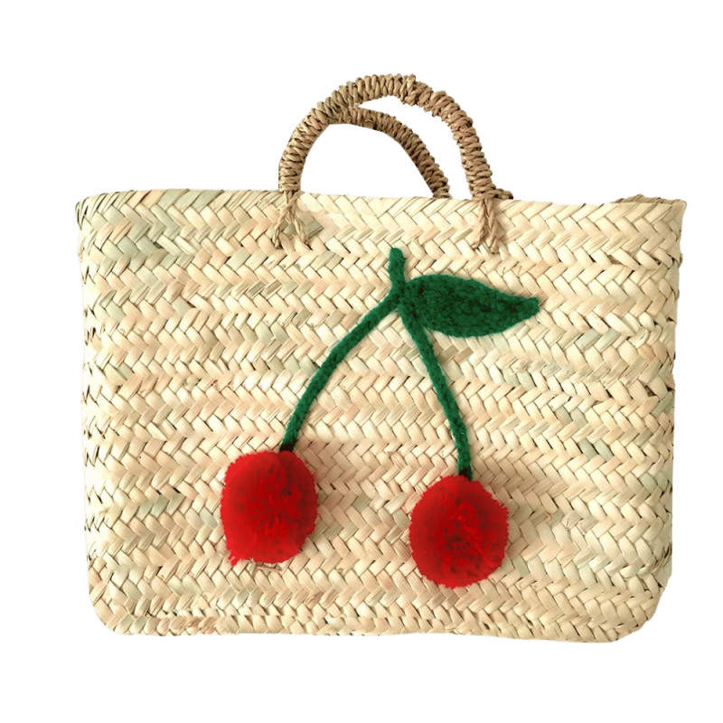 petit panier cerises enfant paille