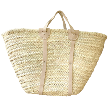 Straw Beach Basket with...