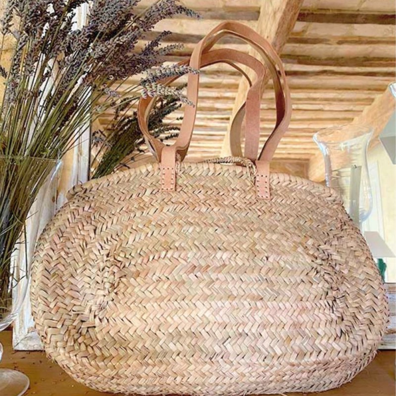 Natural doum basket bag for summer