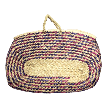 Panier ovale en paille doum violet