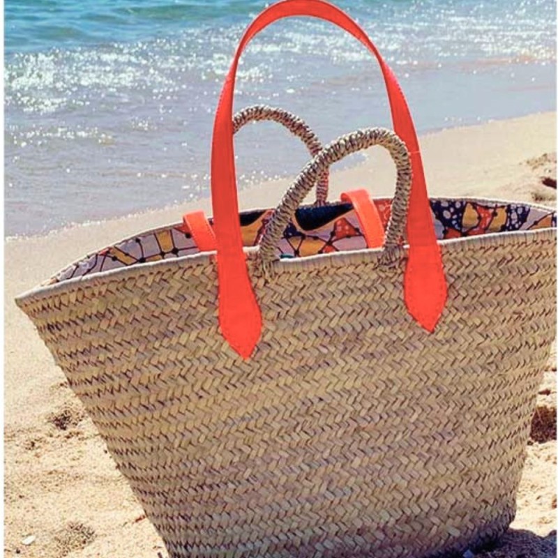 grand Panier de plage anses orange