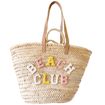 Sac cabas de plage artisanal en feuilles de palmier tressées