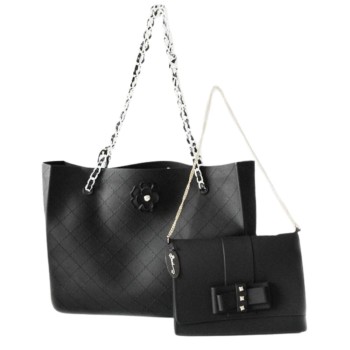 Sac noir chic avec chaîne rose gold