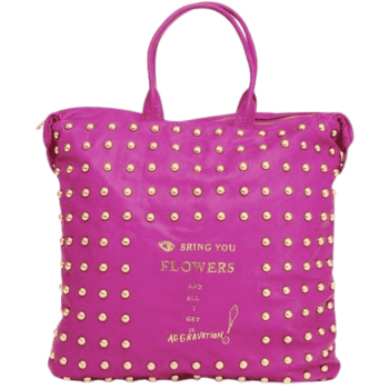 Paris House fuchsia studded leather Fishing Bag