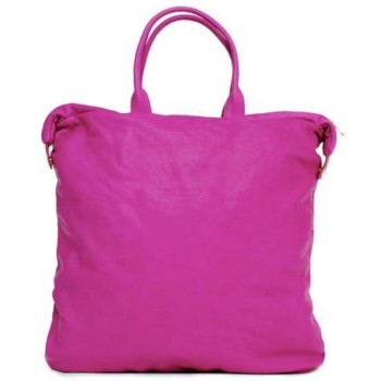 Rectangular fuchsia leather Fishing Bag by Paris House