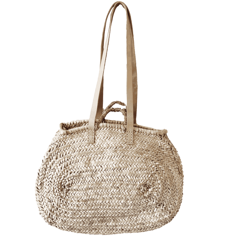 Panier ovale en doum porté main et épaule