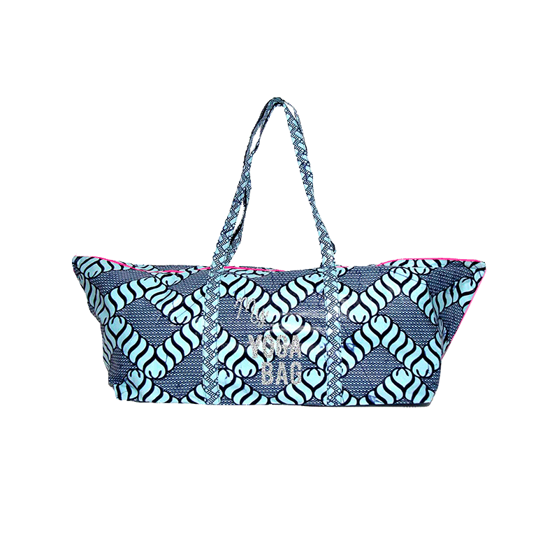 Sac pour tapis de yoga en coton wax bleu ciel