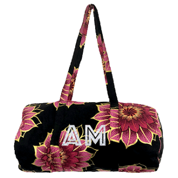 Sac polochon wax noir avec passepoil rose fluo