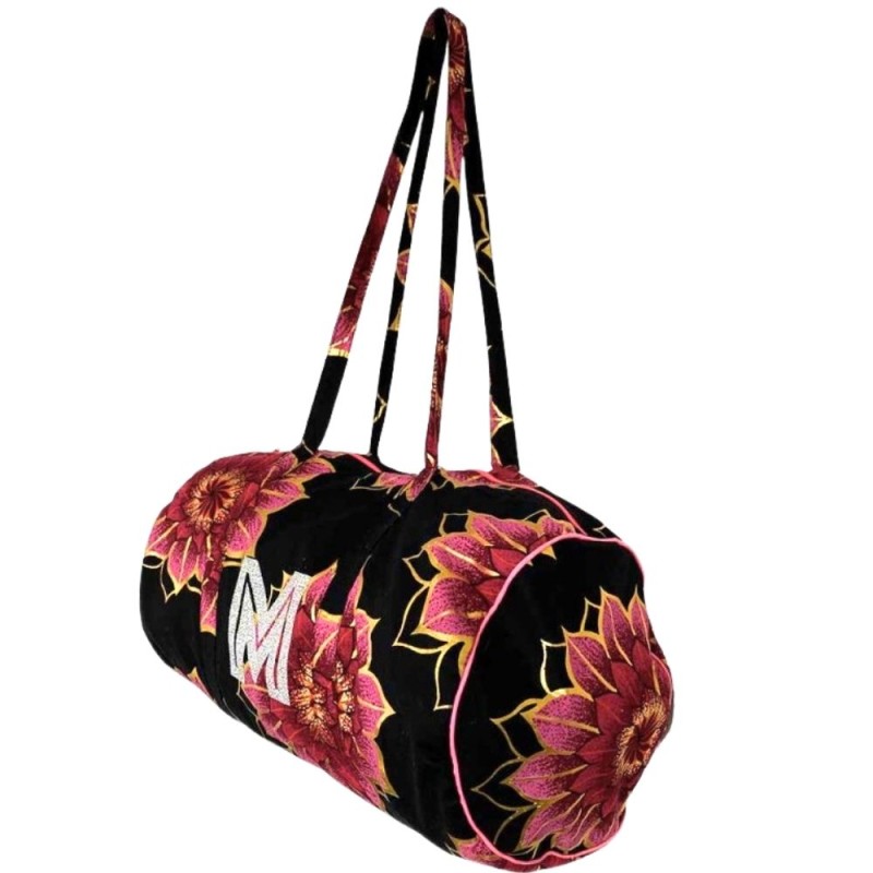 Personalised black wax weekend bag