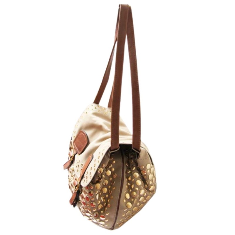 Vintage Sonia Rykiel Domino-inspired canvas bag