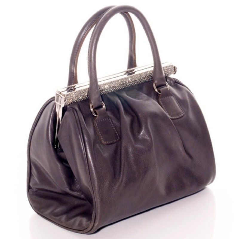 Vintage designer Valentino grey lambskin bag