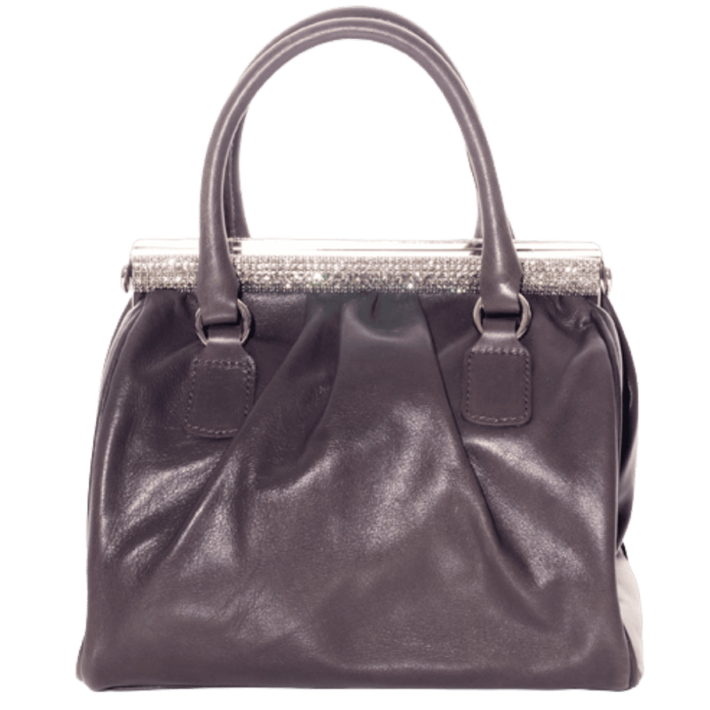 Vintage Valentino grey lambskin rhinestone bag