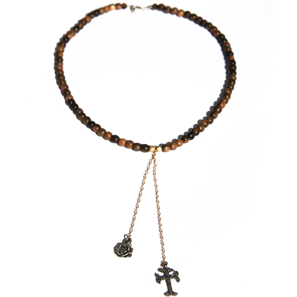 catherine-michiels-collier-bois-rose-croix-diamants-ne1 catherine michiels collier bois rose croix diamants