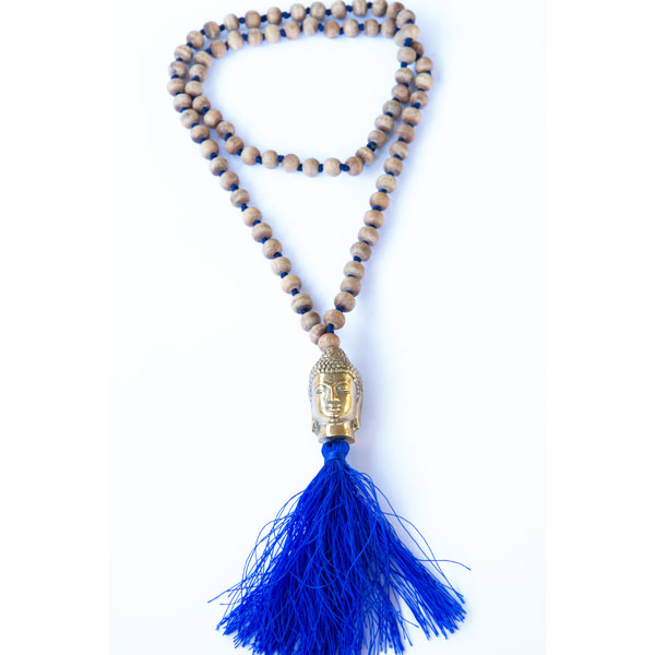 matemonsac-collier-buddha-bronze-perle-bois-noeud-pompon-bleu