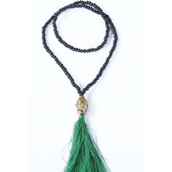 matemonsac-collier-buddha-bronze-perles-noir-pompon-vert